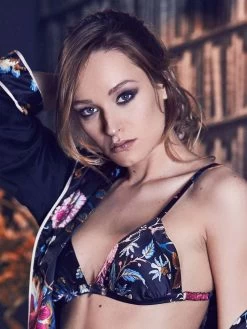 Seide Triangel BH FIDJI Schwarz Oder Bunt Von Marjolaine -Modische Unterwäsche seide bh fid4201 floral marjolaine 2 1