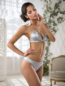 Seta Superior Stretchseide Triangel-BH REGALE Glatt Von Cotton Club -Modische Unterwäsche seide bh regale string vitale prode silber seta superior cotton club 1 1