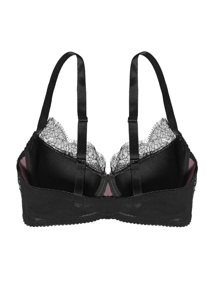 Seide Bügel-BH RAMA SOIE TOURBE Violett-schwarz Von Cadolle 6 Seide Bügel-BH RAMA SOIE TOURBE Violett-schwarz Von Cadolle – Bild 4