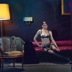 Leopard Seiden-String GEORGIA Von Escora -Modische Unterwäsche seide bh strapsguertel leopard georgia escora