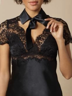 100% Seide Bluse FIONA Schwarz Von Marjolaine -Modische Unterwäsche seide bluse fiona 3fio4102 schwarz marjolaine 2