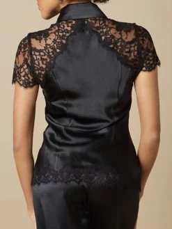 100% Seide Bluse FIONA Schwarz Von Marjolaine -Modische Unterwäsche seide bluse fiona 3fio4102 schwarz marjolaine