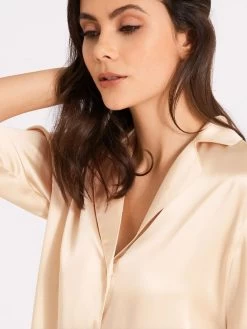 100% Seide Bluse TOI MON AMOUR Klassische Farben Von Aubade -Modische Unterwäsche seide bluse qs44 beige 5 toi mon amour aubade 1 1