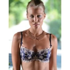 Seide Balconette BH SETA Marine-puder Von Ambra