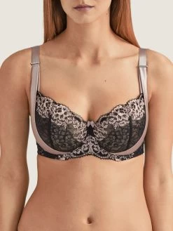 Seide Bügel BH FEMME GLAMOUR Altrosa-schwarz Von Aubade -Modische Unterwäsche seide buegel bh md14 altrosa femme glamour aubade 4