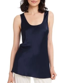Seide Camisole Top SEDUZIONE DI SETA Uni Von Gattina -Modische Unterwäsche seide camisole top 381486 navy dunkelblau seduzione di seta gattina 2 1 1