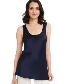 Seide Camisole Top SEDUZIONE DI SETA Satin Von Gattina -Modische Unterwäsche seide camisole top 381486 navy dunkelblau seduzione di seta gattina 1 1