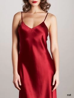 100% Seide Nachthemd CAROLINE Klassisch Von Vivis -Modische Unterwäsche seide caroline dorine rot vivis 7 1 1