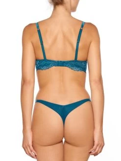 Seide String ADRIANA Von Millesia -Modische Unterwäsche seide dessous adriana m1332 m1388 tuerkis blau millesia lingerie 2 1