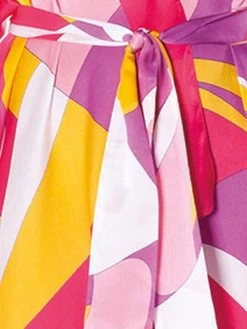 100% Seide Kaftan MODERN PRINT Von Luna Di Seta -Modische Unterwäsche seide gelb fuchsia luna di seta 1