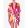 100% Seide Kimono MODERN PRINT Von Luna Di Seta -Modische Unterwäsche seide kimono lcg6500 fuchsia gelb luna di seta