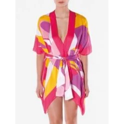 100% Seide Kimono MODERN PRINT Von Luna Di Seta