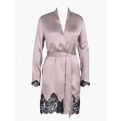 100% Seide Kimono TOI MON AMOUR Altrosa-schwarz Von Aubade