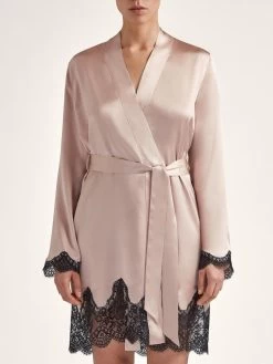 100% Seide Kimono TOI MON AMOUR Uni Farben Von Aubade -Modische Unterwäsche seide kimono qs65 sonate altrosa schwarz 2 toi moi amour aubade 1 1 1 1 1