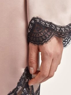 100% Seide Kimono TOI MON AMOUR Altrosa-schwarz Von Aubade -Modische Unterwäsche seide kimono qs65 sonate altrosa schwarz 5 toi moi amour aubade