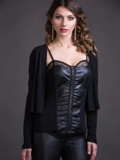 Merinowolle-Seide BOLERO Jäckchen Von Artimaglia -Modische Unterwäsche seide merino bolero jaeckchen 7030 28604 schwarz artimaglia 1