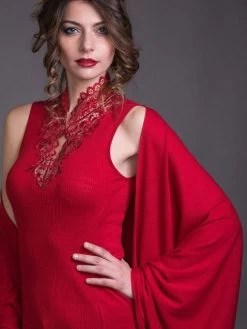 Merinowolle-Seide STOLA Schultertuch Von Artimaglia -Modische Unterwäsche seide merino stola tuch 7030 28600 rot artimaglia 2 2 1 1 1