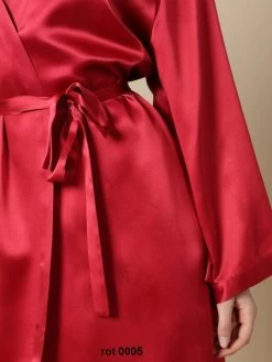 100% Seide Morgenmantel SOIE LASER Kurz Von Marjolaine -Modische Unterwäsche seide morgenmantel laser laurian rot soie unie marjolaine 2 1 2 1 1
