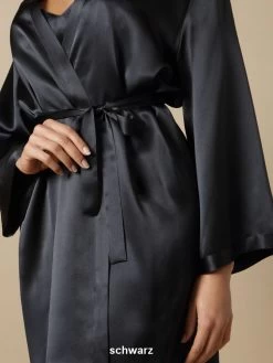 100% Seide Morgenmantel SOIE LASER Kurz Von Marjolaine -Modische Unterwäsche seide morgenmantel laser laurian schwarz soie unie marjolaine 2 1 1 1 1