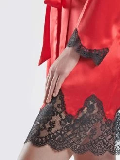 100% Seide Kimono TOI MON AMOUR Uni Farben Von Aubade -Modische Unterwäsche seide morgenmantel ms65 5 rouge passion soie d amour aubade 2 1 1 1