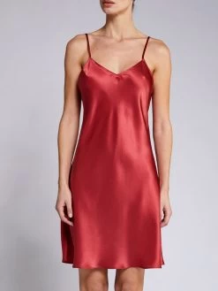 100% Seide Nachthemd CAROLINE Klassisch Von Vivis -Modische Unterwäsche seide nachthemd v00003 caroline rot vivis 1 1 1