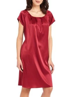 Seide Kurzarm Nachtkleid SEDUZIONE DI SETA Uni Von Gattina -Modische Unterwäsche seide nachtkleid ruby 381423 gattina 4