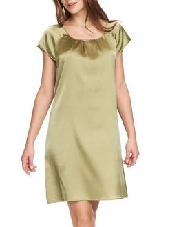Seide Kurzarm Nachtkleid SEDUZIONE DI SETA Uni Von Gattina -Modische Unterwäsche seide nachtkleid salbei 381423 gattina 6