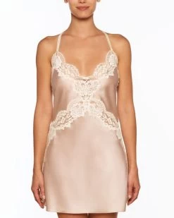 Seide Negligé ADRIANA Von Millesia -Modische Unterwäsche seide neglige goldsand creme m1390 adriana millesia