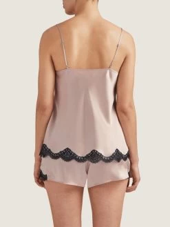 100% Seide Top TOI MON AMOUR Altrosa-schwarz Von Aubade -Modische Unterwäsche seide shorts qs61 sonate altrosa schwarz 3 toi moi amour aubade