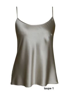 Seidentop SEDUZIONE DI SETA Von Gattina Satin -Modische Unterwäsche seide spaghetti top 381480 taupe1 gattina 1 1 1