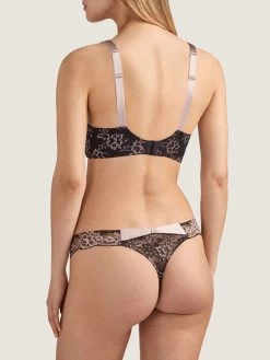 Seide String FEMME GLAMOUR Altrosa-schwarz Von Aubade -Modische Unterwäsche seide string md26 altrosa 1 femme glamour aubade 2