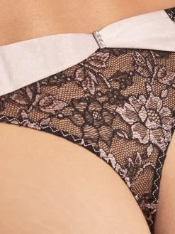 Seide String FEMME GLAMOUR Altrosa-schwarz Von Aubade -Modische Unterwäsche seide string md26 altrosa 1 femme glamour aubade 5