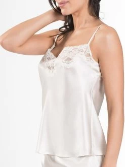 100% Seide Top CRÉPUSCULE SATINÉ Naturweiß Von Aubade -Modische Unterwäsche seide top crepuscule satinee vi38 nacre aubade