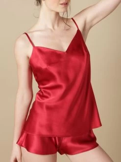 Seidentop 100% Seide ODON Elegant Von Marjolaine 31 Seidentop 100% Seide ODON Elegant Von Marjolaine -Modische Unterwäsche seide top odon rot soie unie marjolaine 9 1