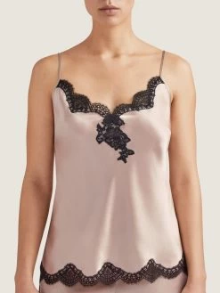 100% Seide Top TOI MON AMOUR Altrosa-schwarz Von Aubade -Modische Unterwäsche seide top qs38 sonate altrosa schwarz 2 toi moi amour aubade