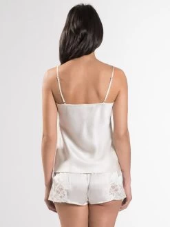 100% Seide Top CRÉPUSCULE SATINÉ Naturweiß Von Aubade -Modische Unterwäsche seide top shorts crepuscule satinee vi38 vi61 nacre aubade