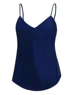 100% Seide Trägertop KLASSIK SATIN Von Eva B. Bitzer -Modische Unterwäsche seide traegertop 27318213 dunkelblau bitzer 1