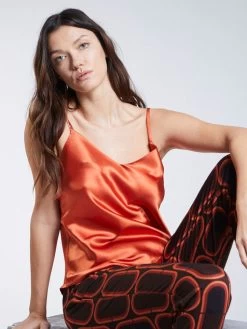 100% Seide Trägertop KLASSIK SATIN Unifarben Von Eva B. Bitzer -Modische Unterwäsche seide traegertop 27318213 ginger bitzer 1 1