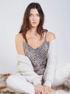 100% Seide Trägertop KLASSIK SATIN Von Eva B. Bitzer -Modische Unterwäsche seide traegertop 27318213 leopard bitzer 2 1