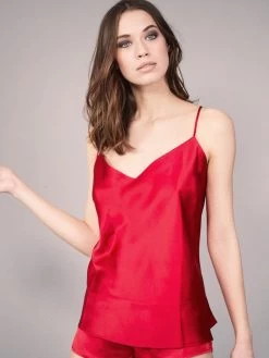 100% Seide Trägertop KLASSIK SATIN Von Eva B. Bitzer -Modische Unterwäsche seide traegertop 27318213 rubin bitzer 2 1