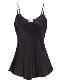 100% Seide Trägertop KLASSIK SATIN Unifarben Von Eva B. Bitzer -Modische Unterwäsche seide traegertop 27318213 schwarz eva bitzer 1 1 1