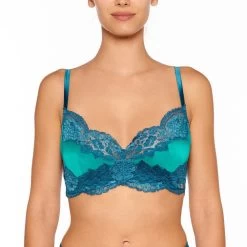 Seide Triangel BH ADRIANA Von Millesia -Modische Unterwäsche seide triangel bh adriana m1325 tuerkis blau millesia lingerie