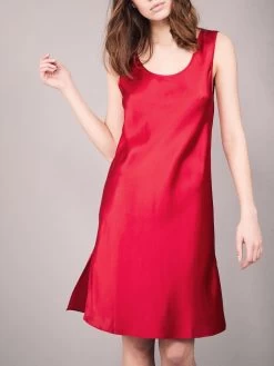 100% Seide Träger-Unterkleid KLASSIK SATIN Von Eva B. Bitzer -Modische Unterwäsche seide unterkleid 27318378 rot eva bitzer