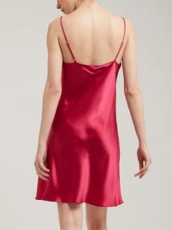 100% Seide Nachthemd CAROLINE Klassisch Von Vivis -Modische Unterwäsche seidennachthemd caroline v00003 himbeerrot vivis 3 6 1