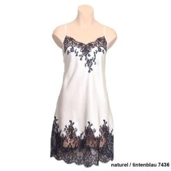 100% Seide Negligé CAPRICE Mittellang Mit Spitze Marjolaine 10 100% Seide Negligé CAPRICE Mittellang Mit Spitze Marjolaine -Modische Unterwäsche seidenneglige caprice cap0104 naturel tintenblau 7436 marjolaine