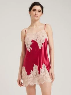 100% Seide Neglige LYDIA Kurz Von Vivis -Modische Unterwäsche seidenneglige lydia v00580 berry vivis 2 5