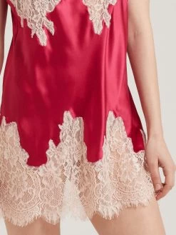 100% Seide Neglige LYDIA Kurz Von Vivis -Modische Unterwäsche seidenneglige lydia v00580 berry vivis 3 5