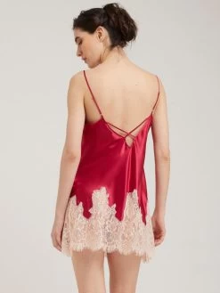 100% Seide Neglige LYDIA Kurz Von Vivis -Modische Unterwäsche seidenneglige lydia v00580 berry vivis 5 5