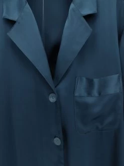 100% Seide Schlafanzug CLASSICO Von Luna Di Seta -Modische Unterwäsche seidenpyjama damen vlst08007 ocean petrol luna di seta 2 1 1 1