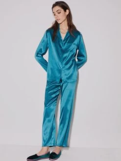 Seide Pyjama 2-tlg. SETA No. 9 Von Chiara Fiorini -Modische Unterwäsche seidenpyjama petrol gc180 chiara fiorini 1